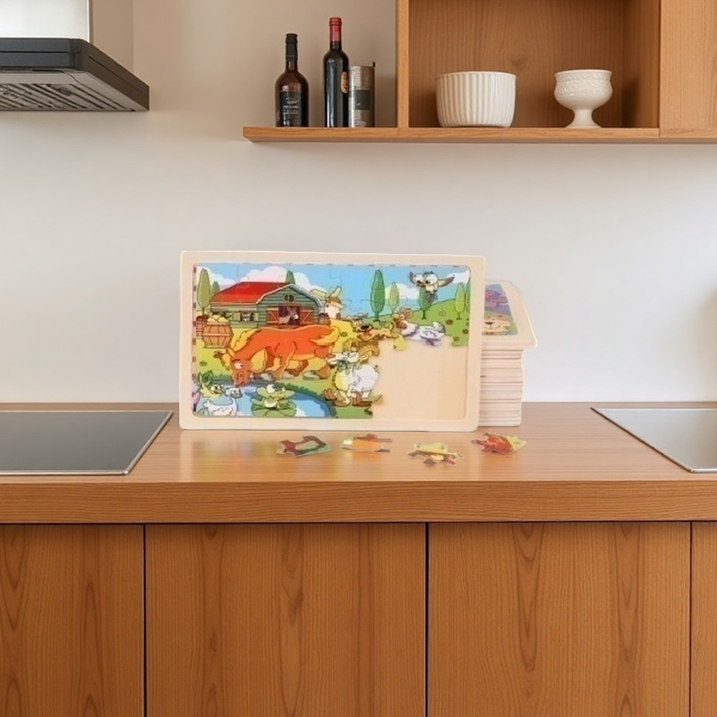 Colorful jigsaw puzzle board with farm animal patterns, eco-friendly ink, children's cognitive enlightenment toy Specification image