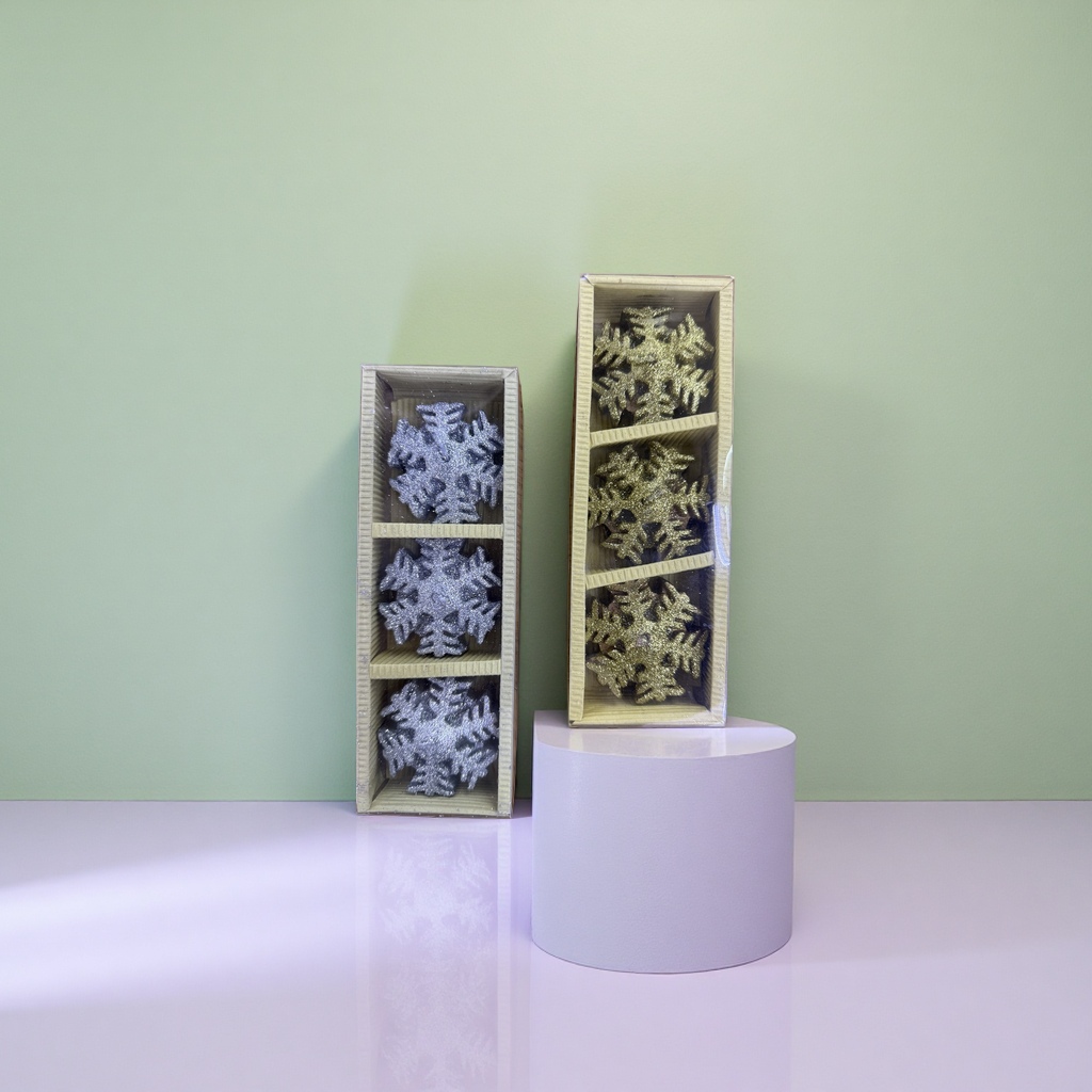 Golden snowflake decorations, silver snowflake decorations, holiday home window wall decorations Specification image