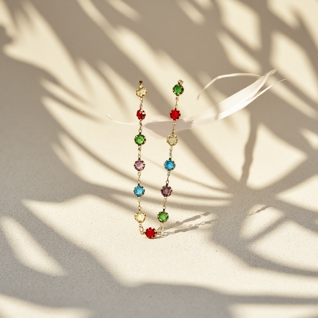 Colorful gemstone anklets, copper natural stone, light luxury, fashionable and versatile women's anklets are popular in Europe and America Application Scenario