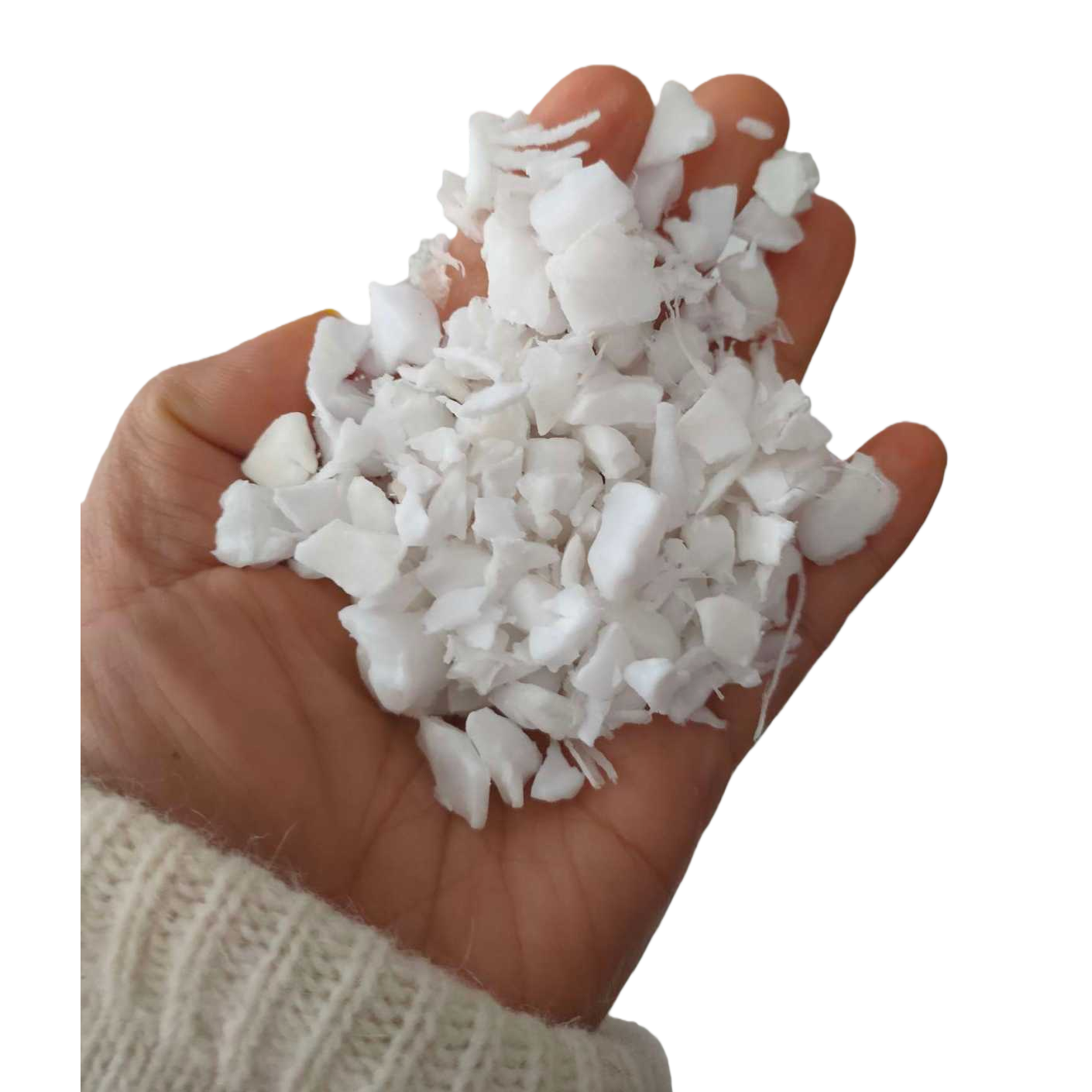 White flaky granular hand cleansing and exfoliating granules Item Picture