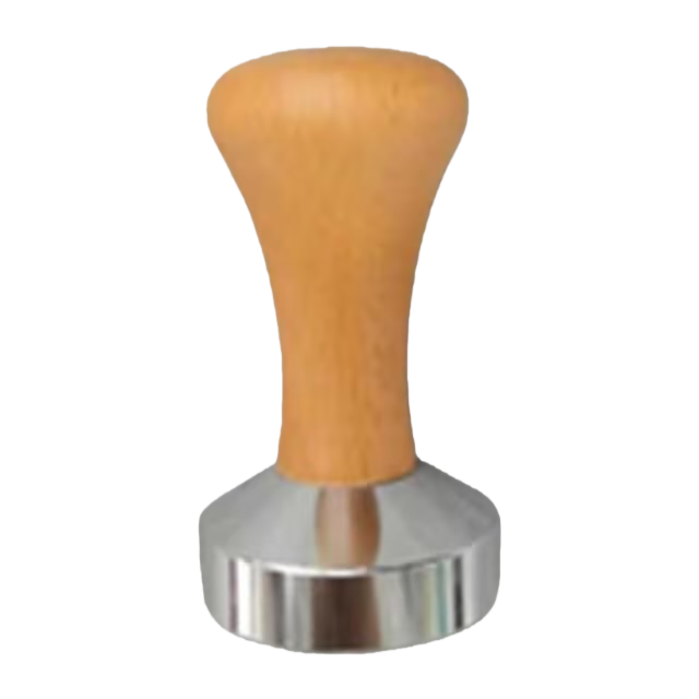 Wooden handle metal base coffee powder press hammer, professional grade stainless steel coffee powder press tool Item Picture