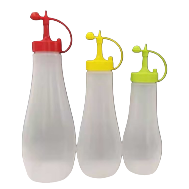 Three colorful nozzle seasoning bottles for kitchen oil, salt, sauce and vinegar, 300ml large capacity, adjustable flow rate Item Picture