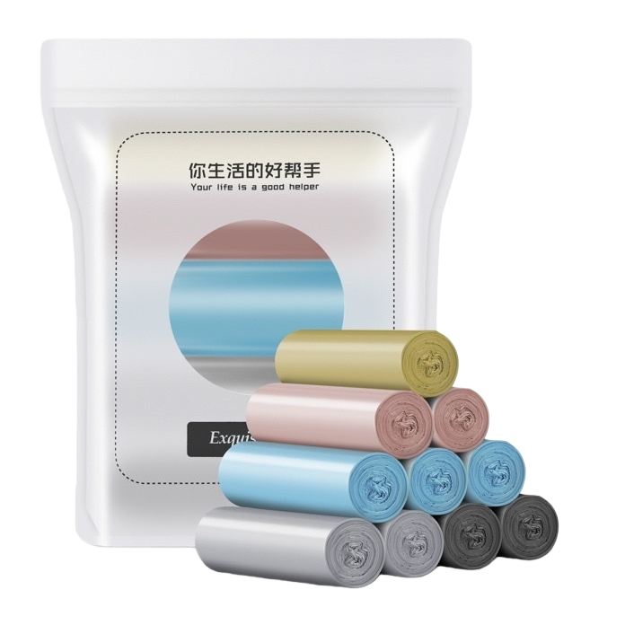 White packaging bags, colored hand-held garbage bag rolls, household large-capacity, thickened, leak-proof Item Picture