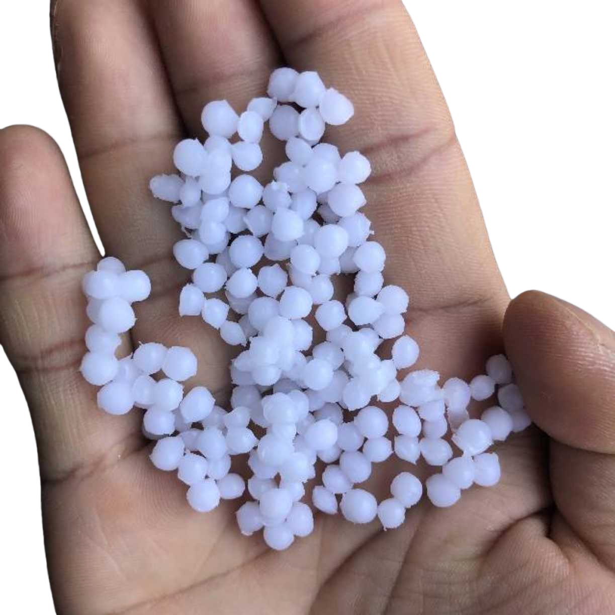The white granular plastic particles of PP polypropylene raw material are uniform, weighing 25 kilograms per bag Item Picture