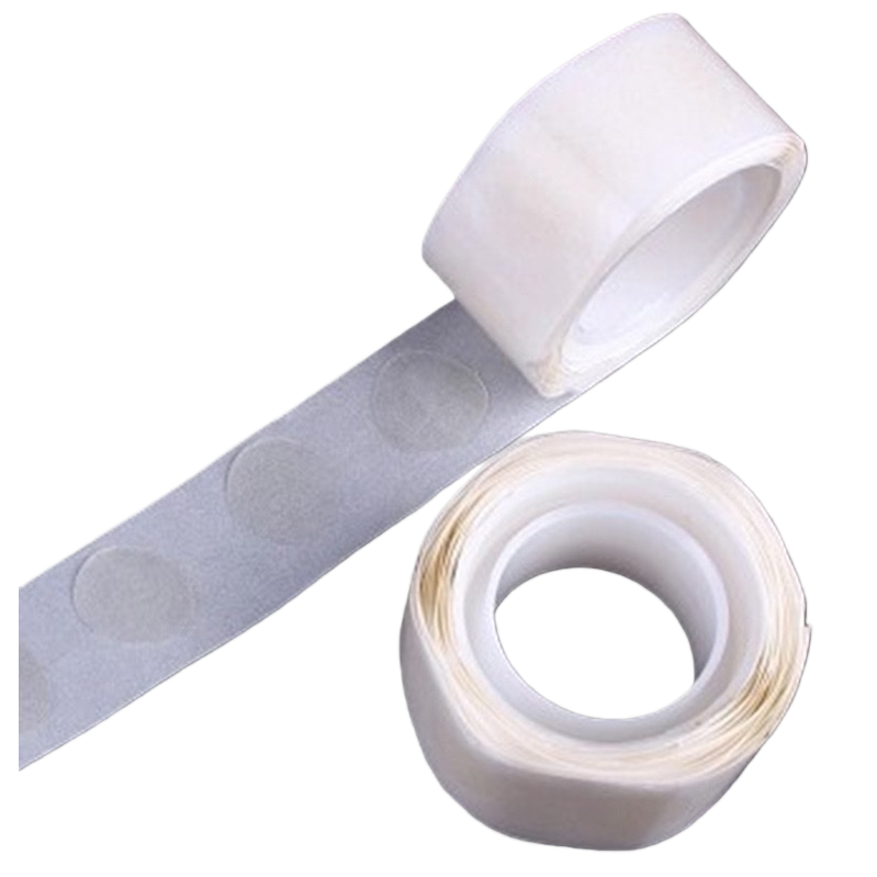White double-sided adhesive tape roll, transparent back adhesive, round patch, a perfect home and office adhesive tool Item Picture