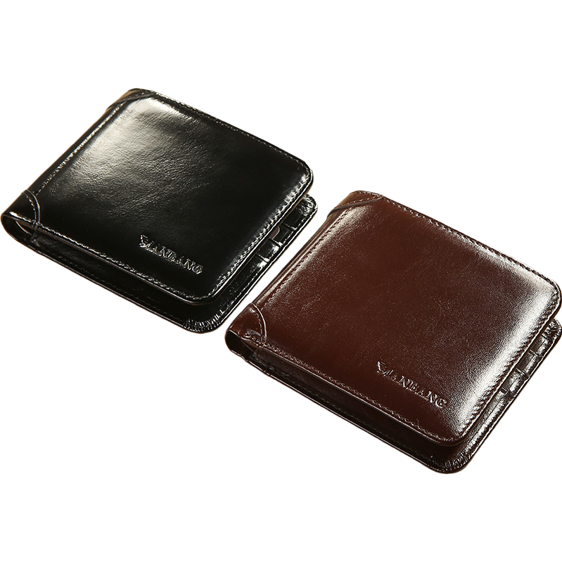 黑色棕色双色皮质男士钱包简约商务款 Item Picture