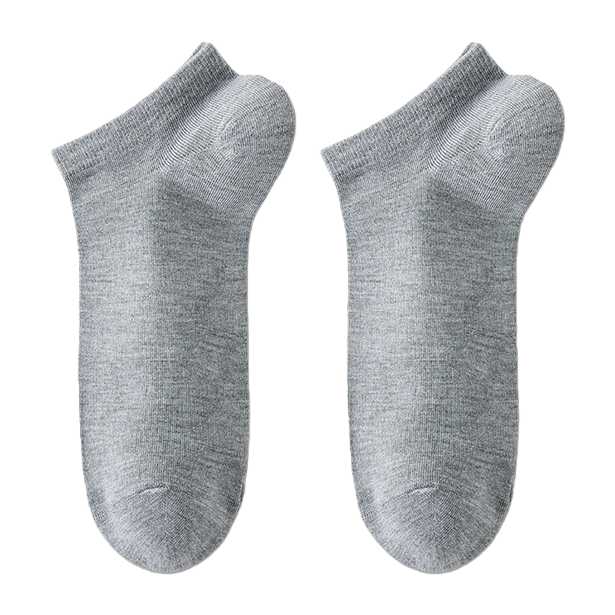 Grey pure cotton short socks, breathable and sweat-absorbent, basic style for both men and women Item Picture