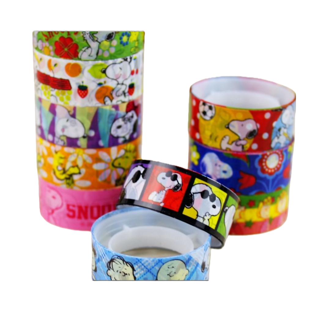 Colorful Snoobi-patterned tape roll, 3cm wide and 10m long, for cartoon cute planner decoration Item Picture