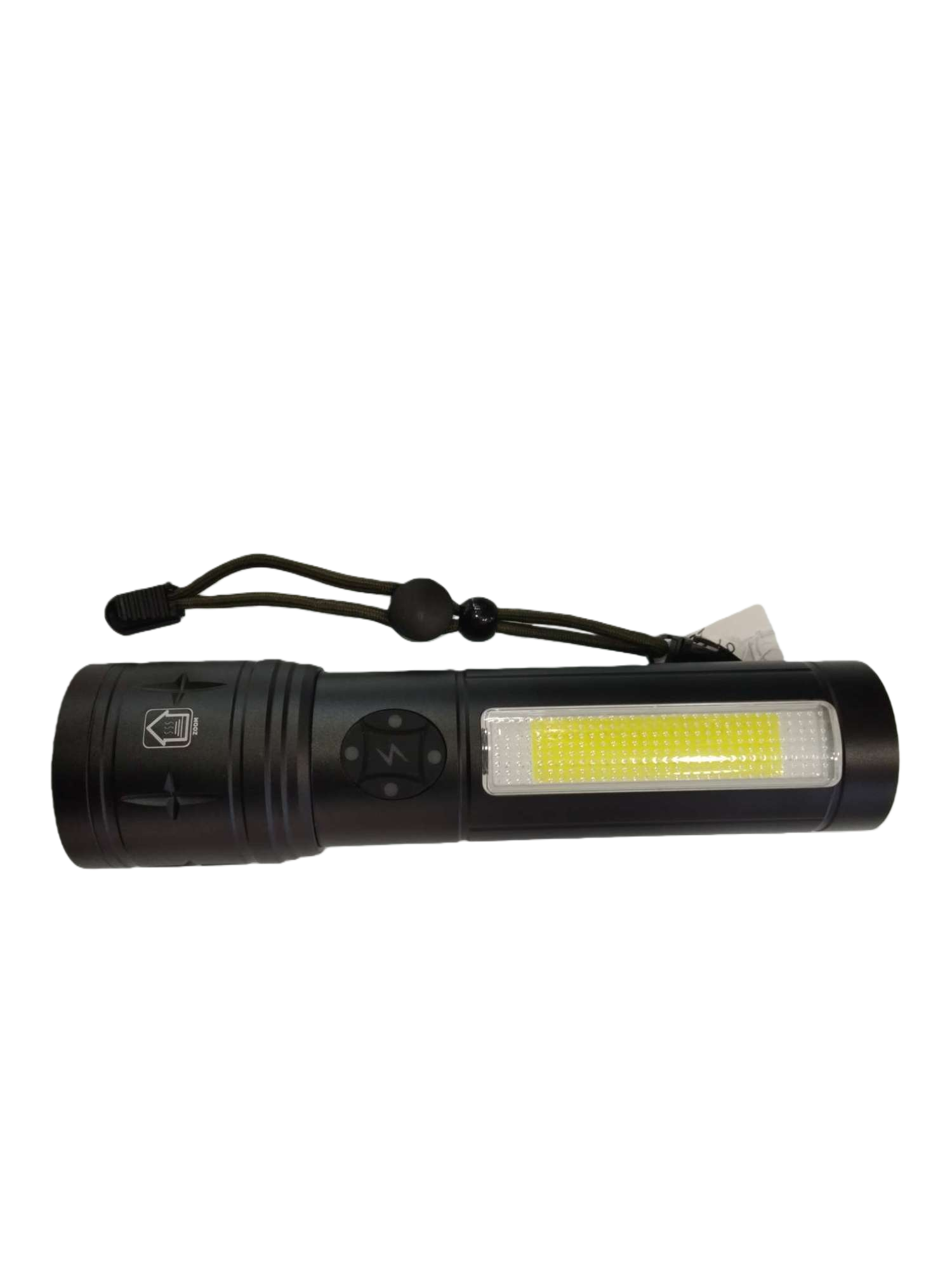 New cross-border multi-functional flashlight, outdoor portable rechargeable flashlight, dual-source zoom electric display flashlight Application Scenario