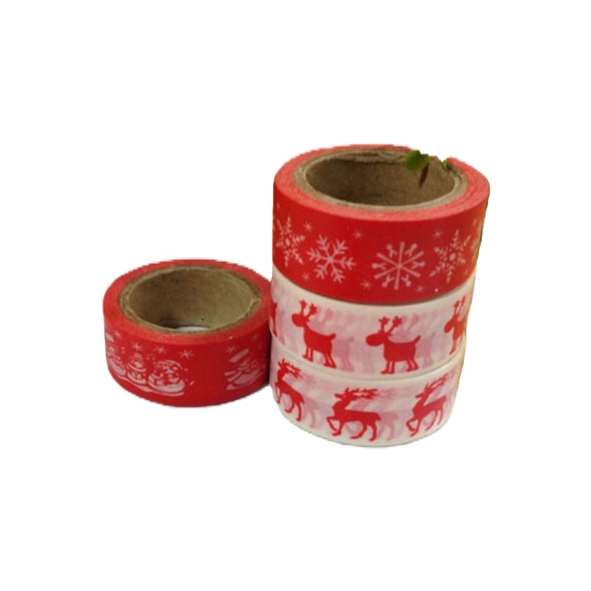 شريط لاصق لعيد الميلاد الأحمر وشرائح عينات لزينة الملصقات اليدوية Item Picture