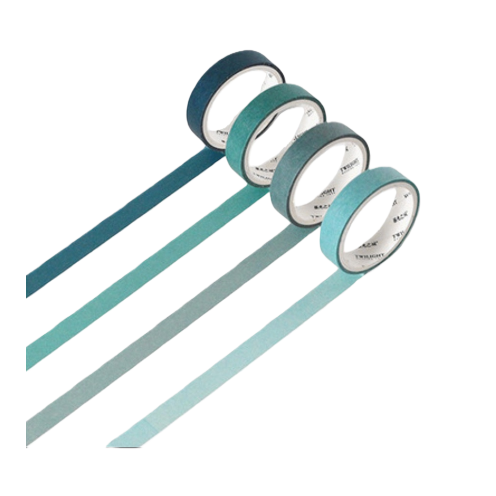 Greenish-blue gradient tape roll, graphic design tape, planner, decorative tape, 3cm wide and 10m long Item Picture