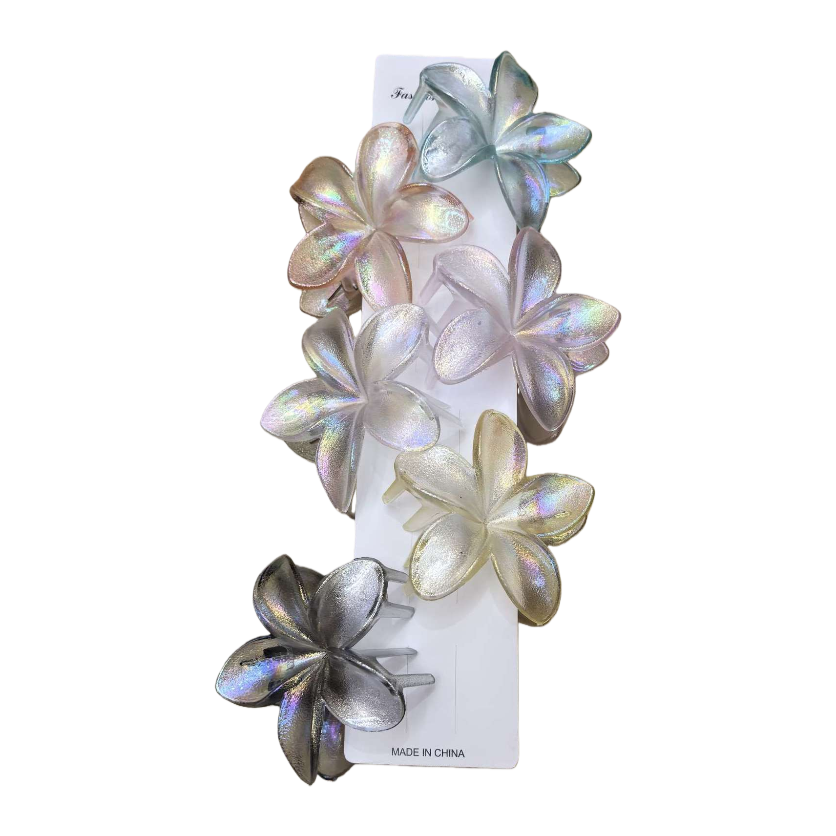 Colorful gradient flower hair clips, sweet and girlish style headwear, metal fine-toothed anti-slip clips Item Picture