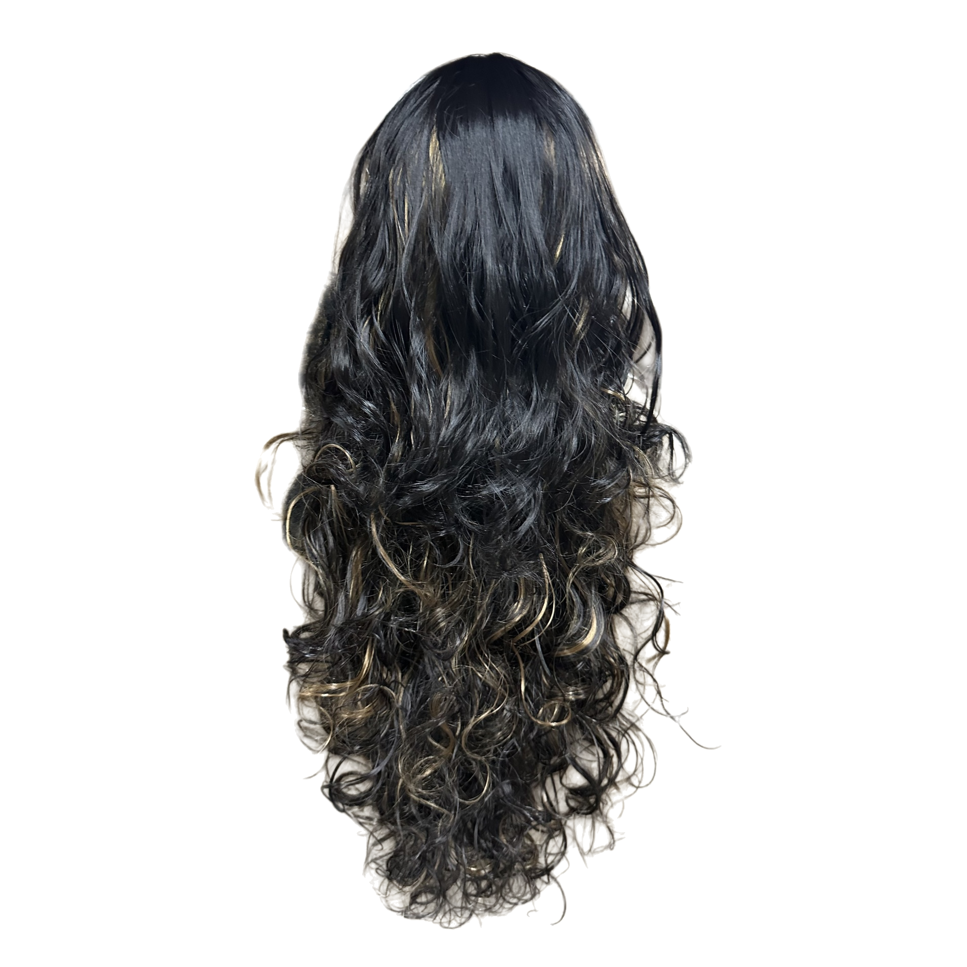 Black curly hair wig for women, natural and fluffy hair strands, no need for perming long hair Item Picture