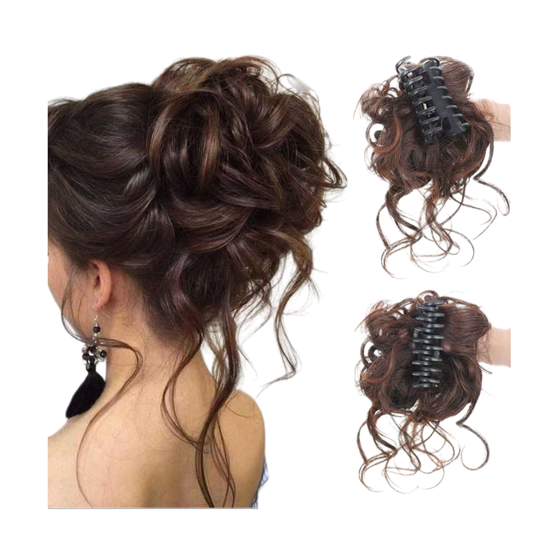 Brown curly hair clip hair accessory, fashionable and simple, large hair clip for women Item Picture