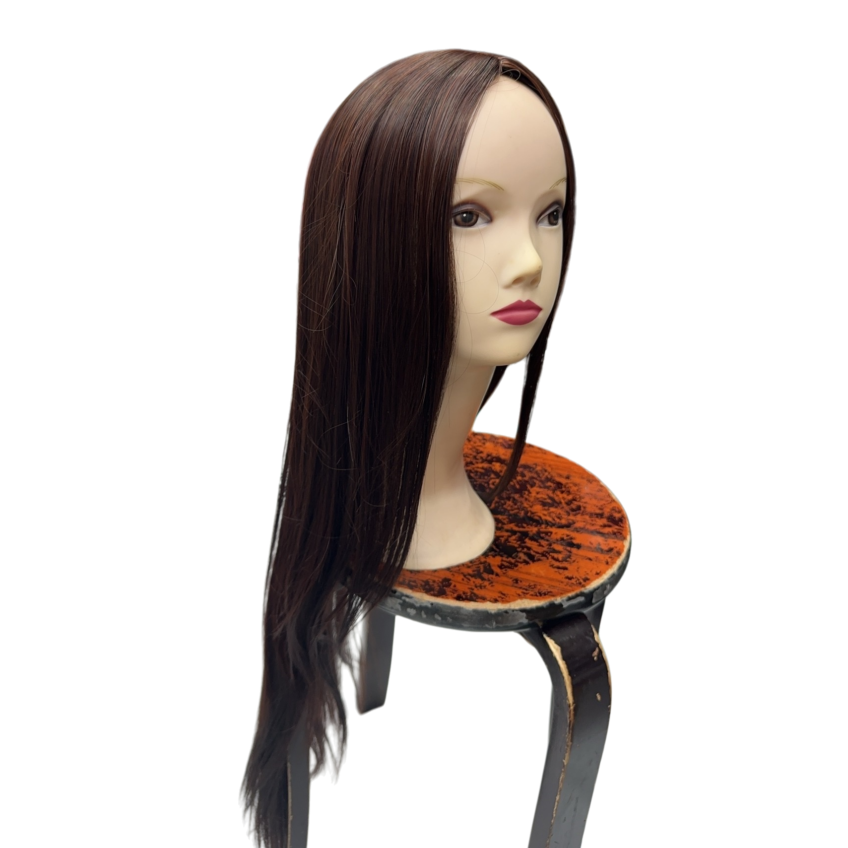 Brown long straight hair wig, Jurchen hair, high-temperature silk, no need for perming, natural drape Item Picture