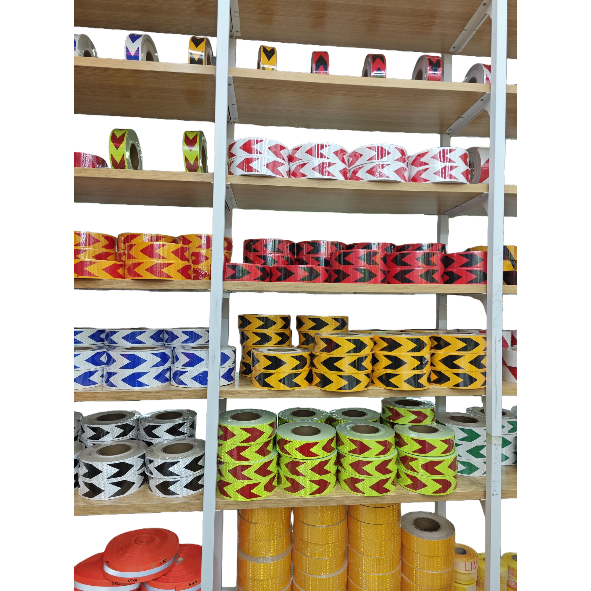 Colored reflective warning tape, high-brightness night vision safety sign, made of PVC material, 5cm wide and 45 meters long Specification image