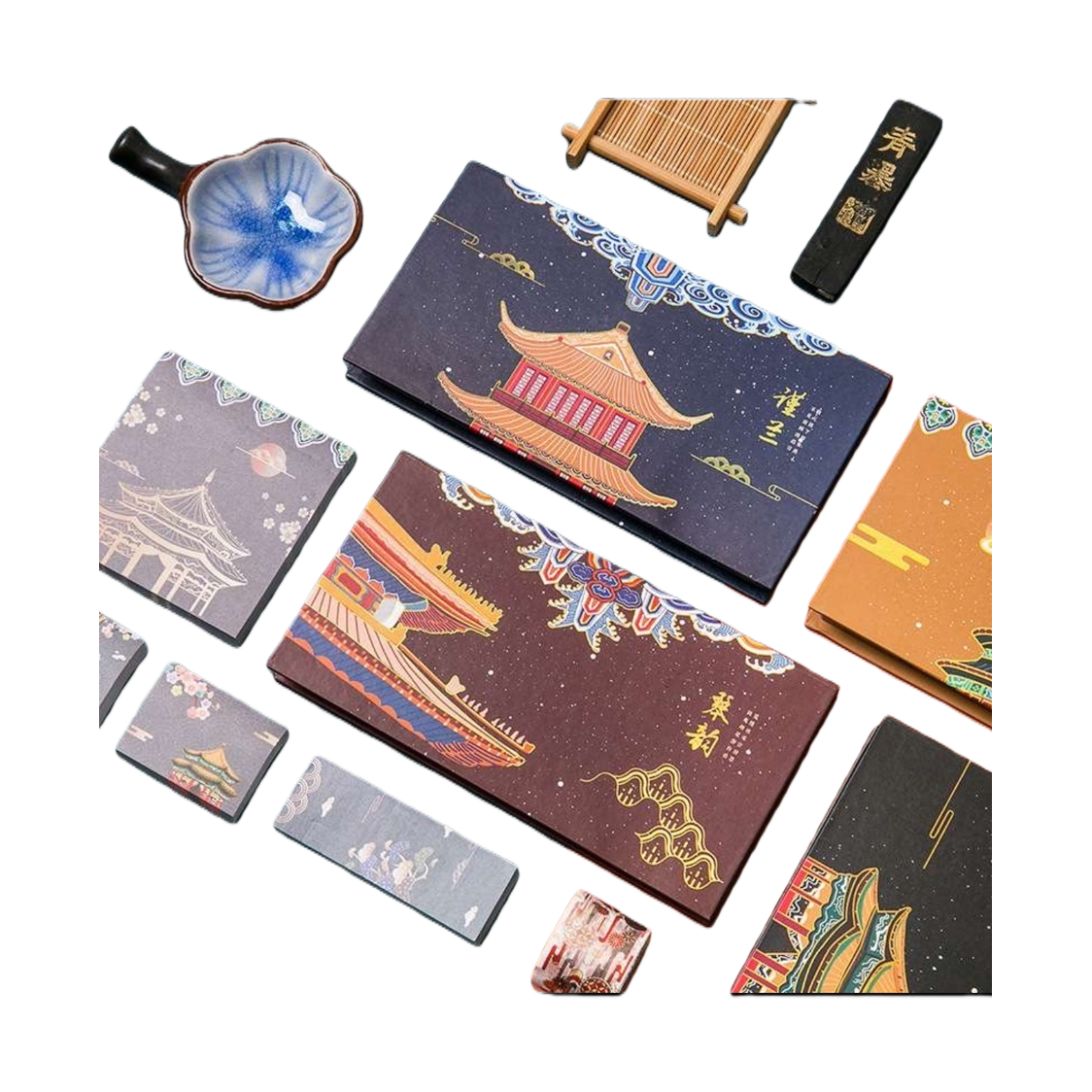 古风建筑图案文具套装 创意国风学生办公用品 Item Picture