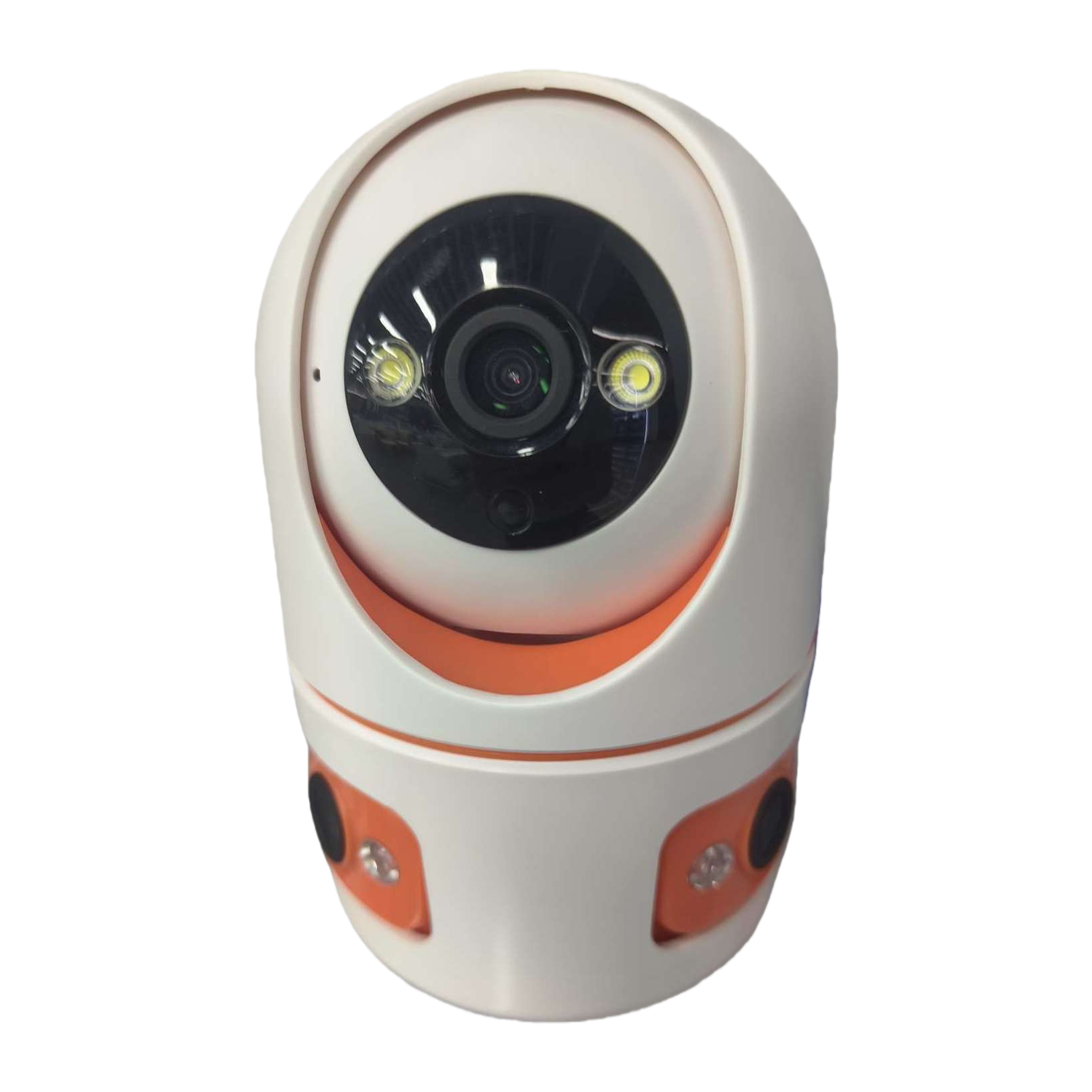 (Price to be negotiated) White spherical surveillance camera with orange decoration Item Picture