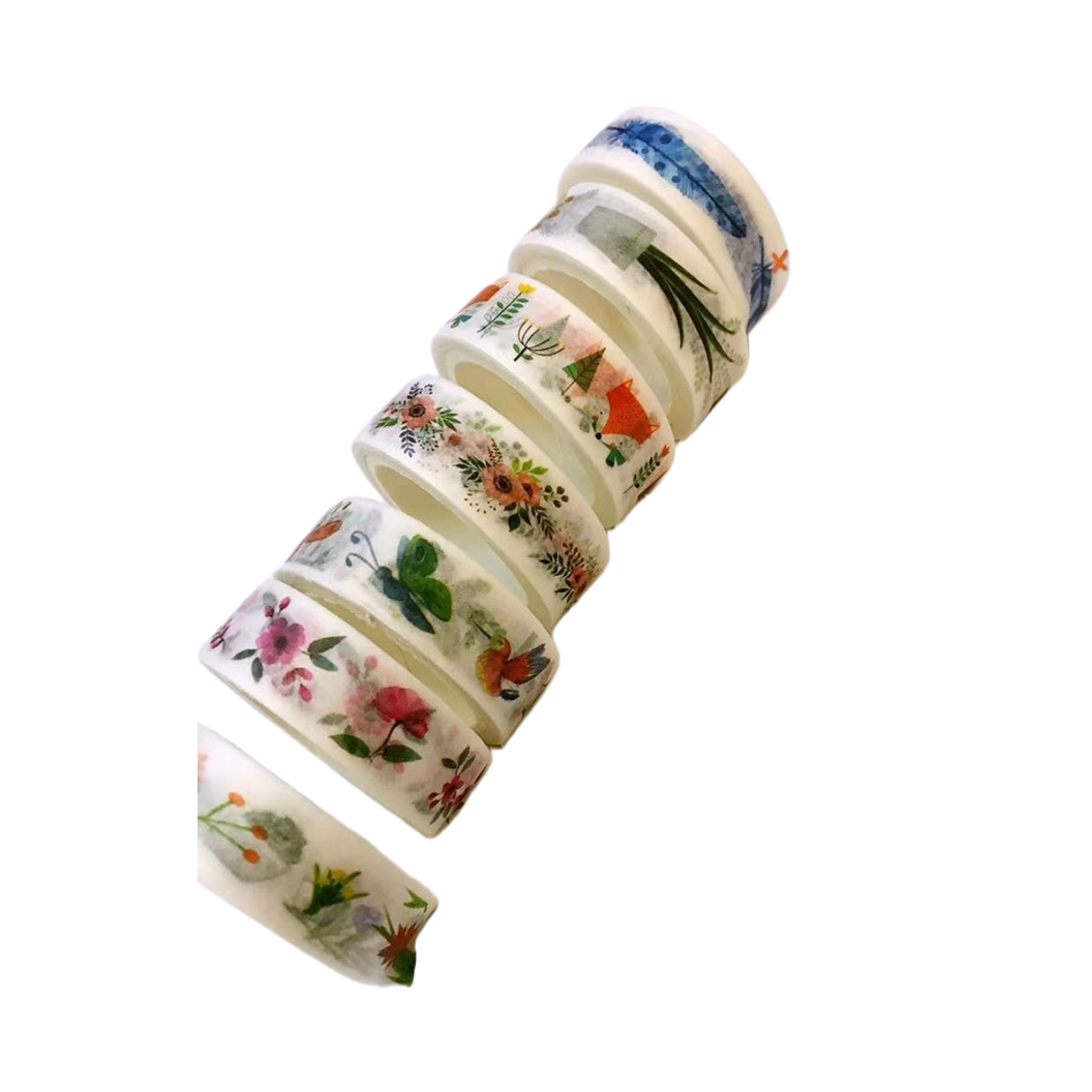 彩色花卉园艺主题胶带卷 展开图案精美实用 Item Picture