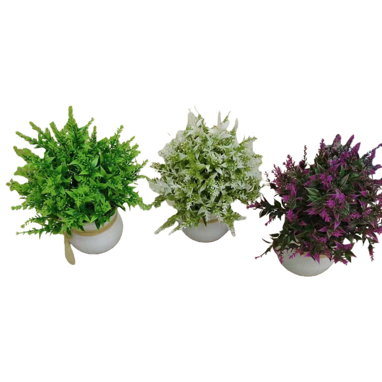 Three artificial green plant potted plants for living room, bedroom and balcony decoration, no need to water, long-lasting freshness preservation Item Picture