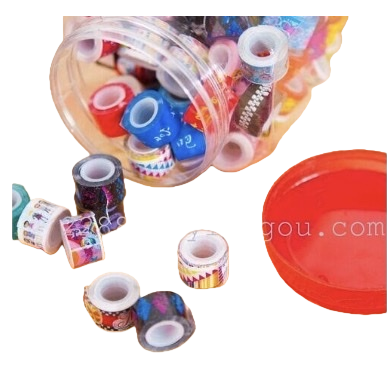 Colorful tape rolls, multi-color mixed notebook decoration tape, cartoon pattern tear-off stickers Item Picture