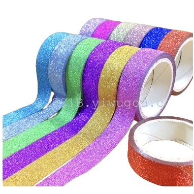 Colored glitter tape made of PVC material, 15mm wide and 10m long, for decoration of hand journal stickers Item Picture