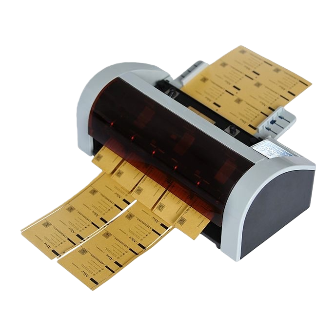 The grey printer is printing yellow label paper compatible with thermal label printers Item Picture