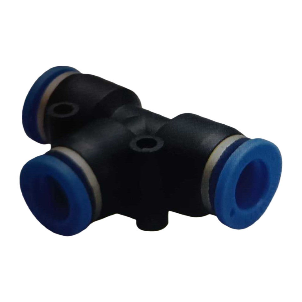 Black three-way joint with blue sealing ring PVC pipe fitting accessory Item Picture