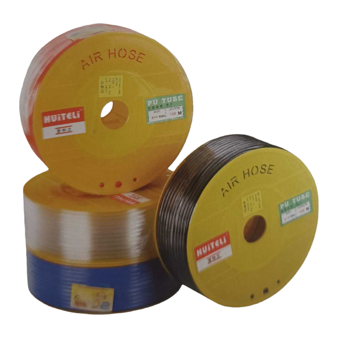 Yellow reel air hose, industrial-grade, pressure-resistant and wear-resistant, portable pneumatic tool matching Item Picture