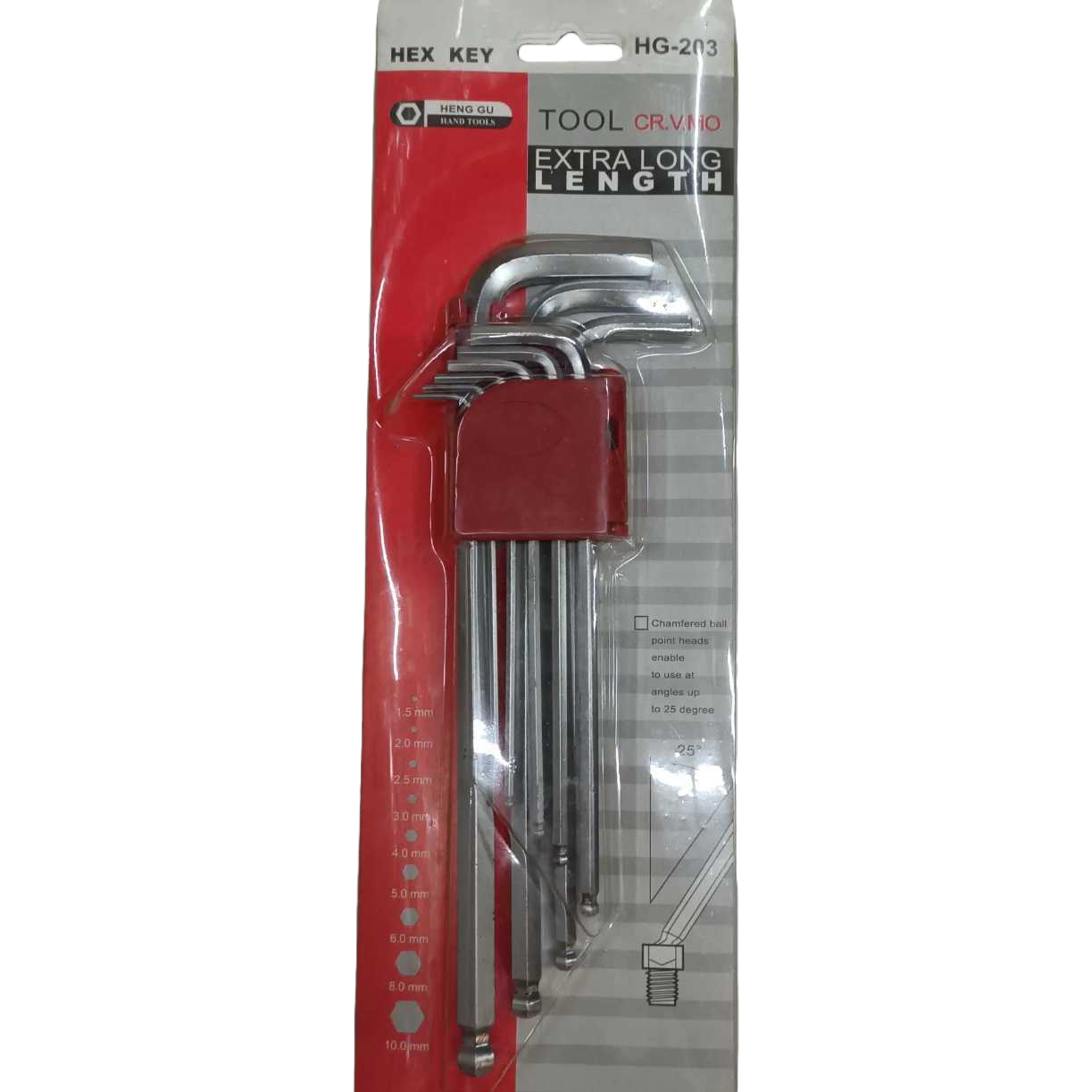 Red packaging extended hexagonal wrench set tool set, stable torque, multi-specification universal Item Picture