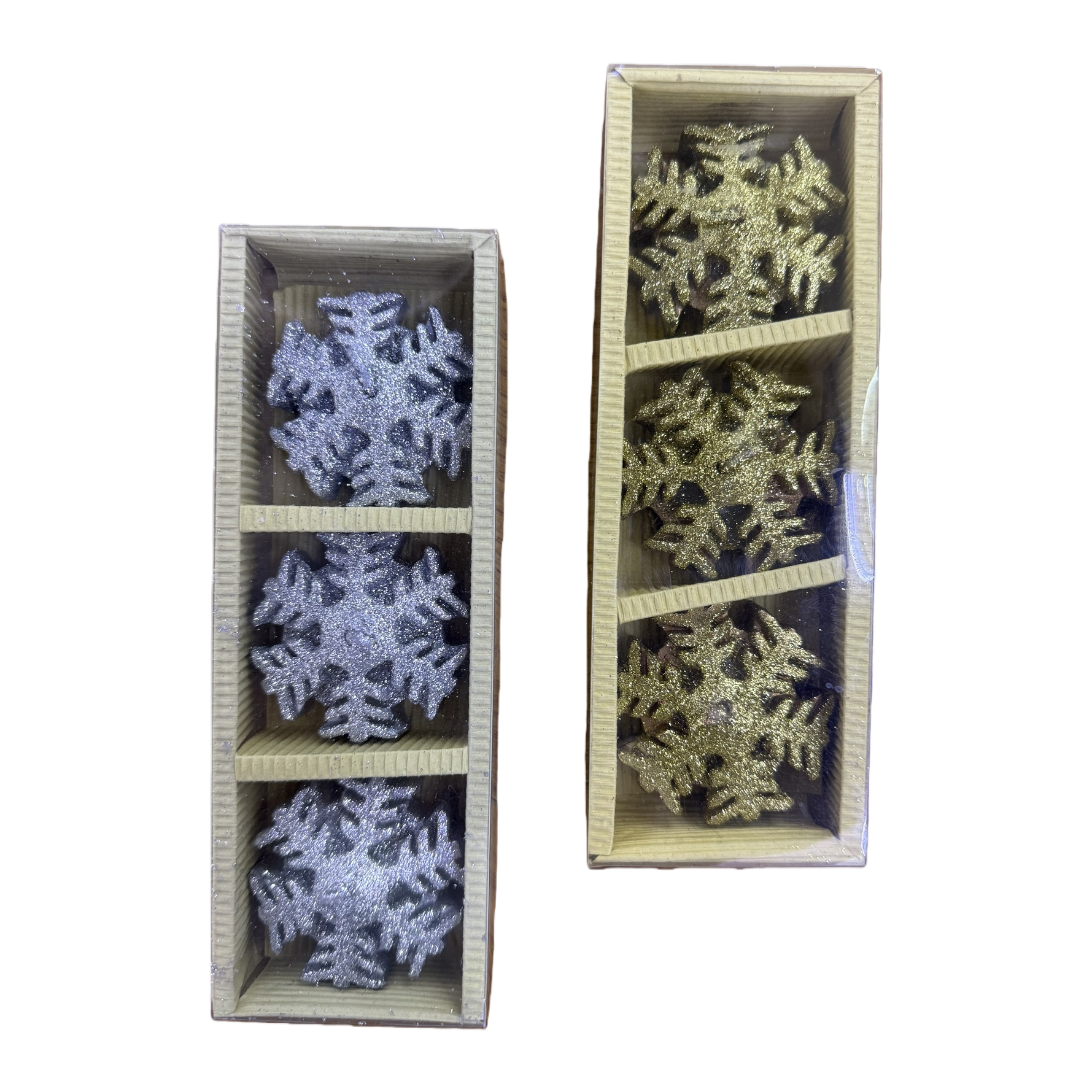 Golden snowflake decorations, silver snowflake decorations, festive home window flower hanging decorations Item Picture