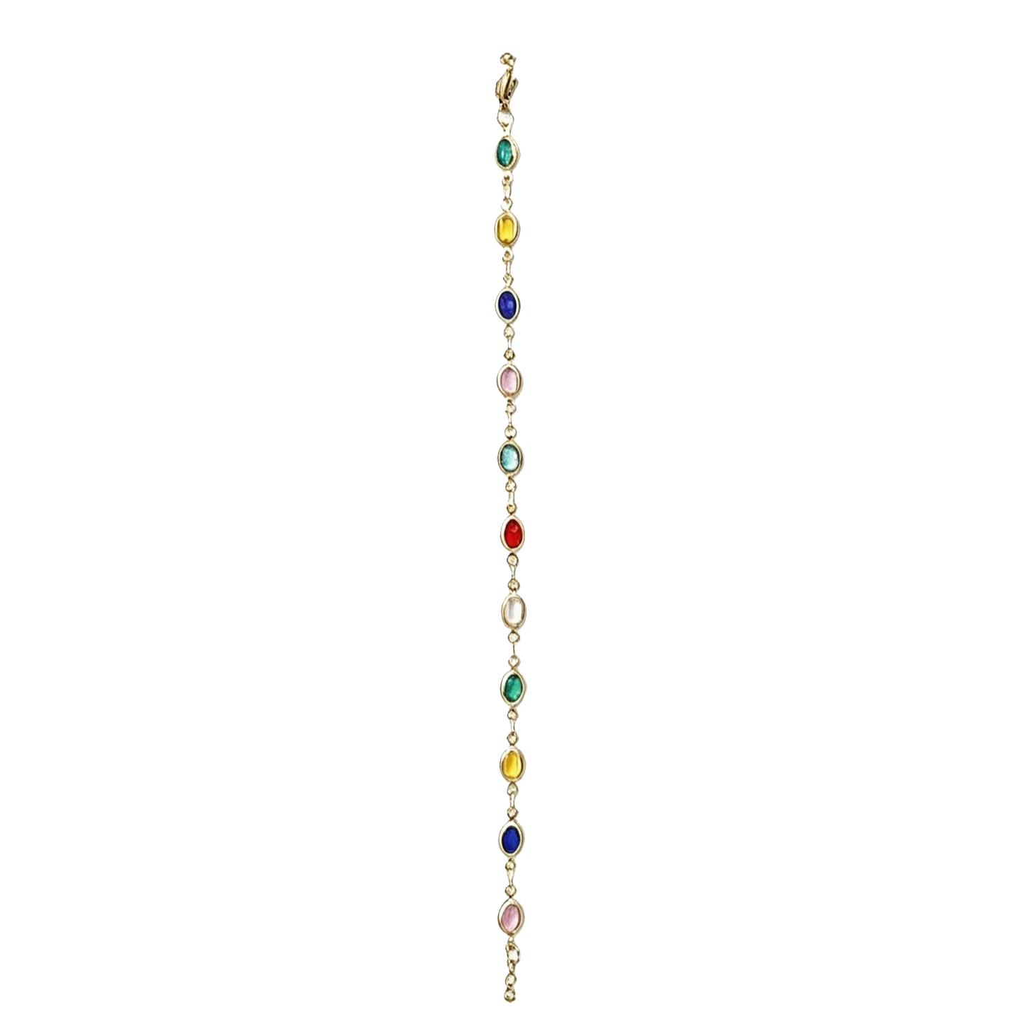 Copper bracelets with golden chains inlaid with colorful gemstones are popular in Europe and America. They are fashionable and light luxury accessories for women