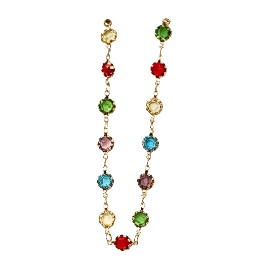 Colorful gemstone anklets, copper natural stone, light luxury, fashionable and versatile women's anklets are popular in Europe and America Item Picture