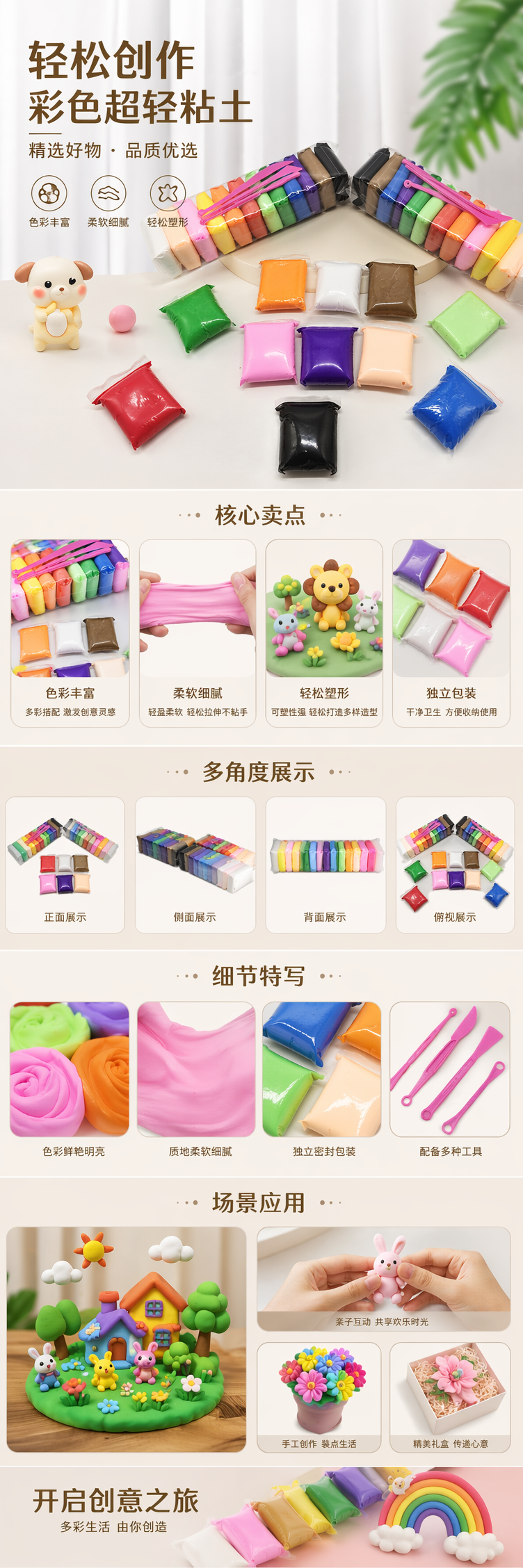 彩色橡皮泥食品级硅胶材质家用儿童创意塑形玩具 pic 1