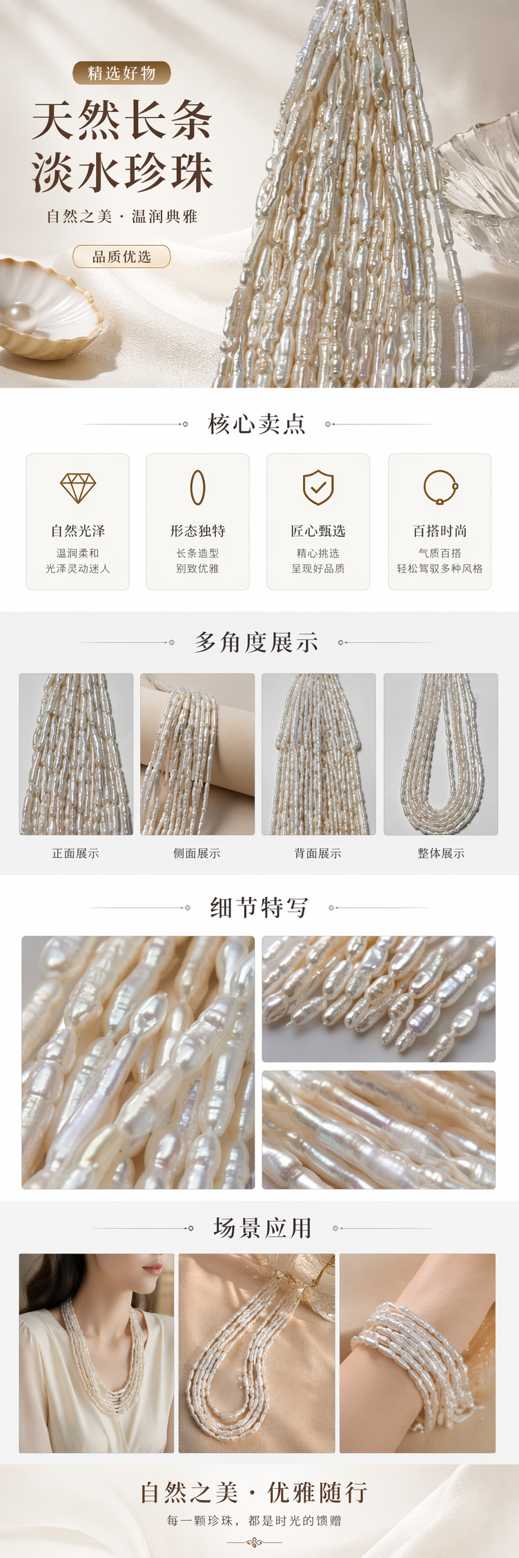 白色珍珠串珠手工编织项链简约百搭饰品详情1