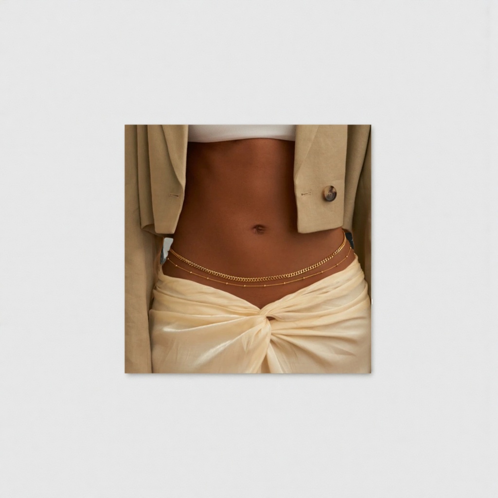 The golden chain waist chain slimming the abdomen decoration is a light luxury and fashionable summer accessory