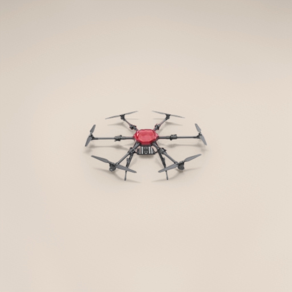 A high-definition and stable remote-controlled aerial vehicle with a red drone