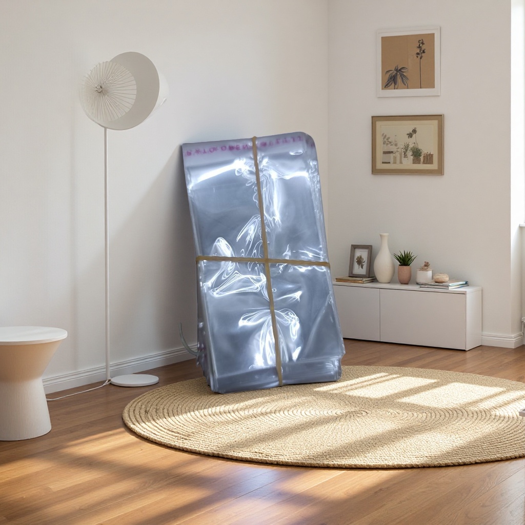 Transparent plastic bag stacking storage set, rubber band binding portable set, suitable for home, kitchen and office use Specification image