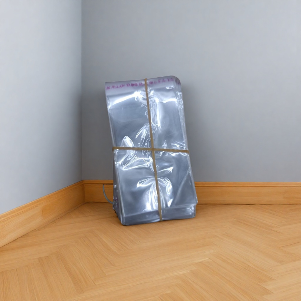Transparent plastic bag stacking storage bag with rubber band binding design, food-grade PE material details Picture
