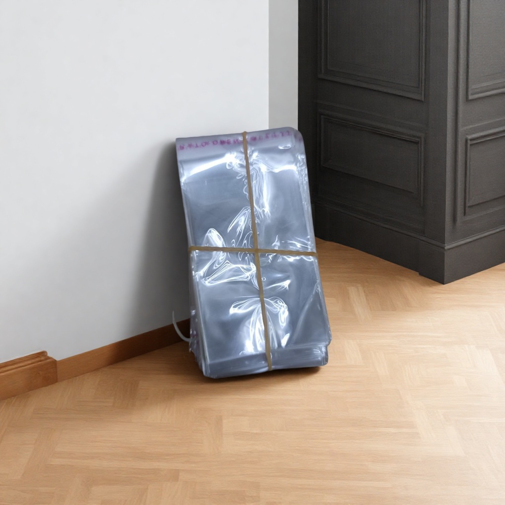 Transparent plastic bag stacking storage bag with rubber band binding design, food-grade PE material