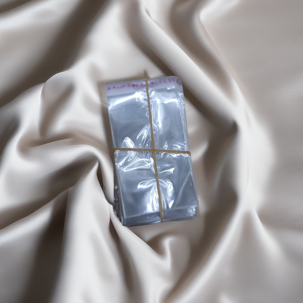 透明塑料袋堆叠，用橡皮筋捆绑产品图
