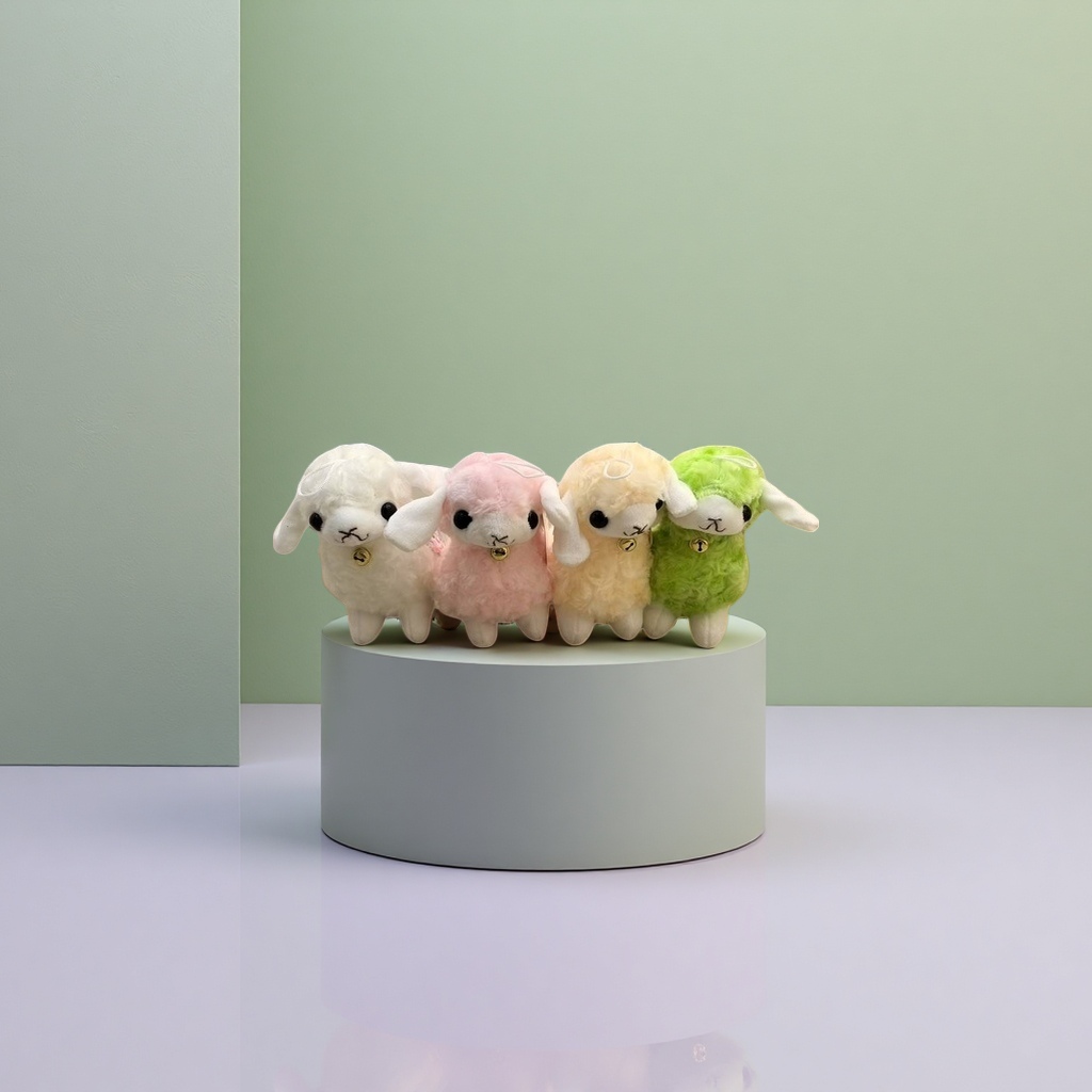 Four colorful alpaca wool plush dolls, cute and fun children's gift fabric dolls
