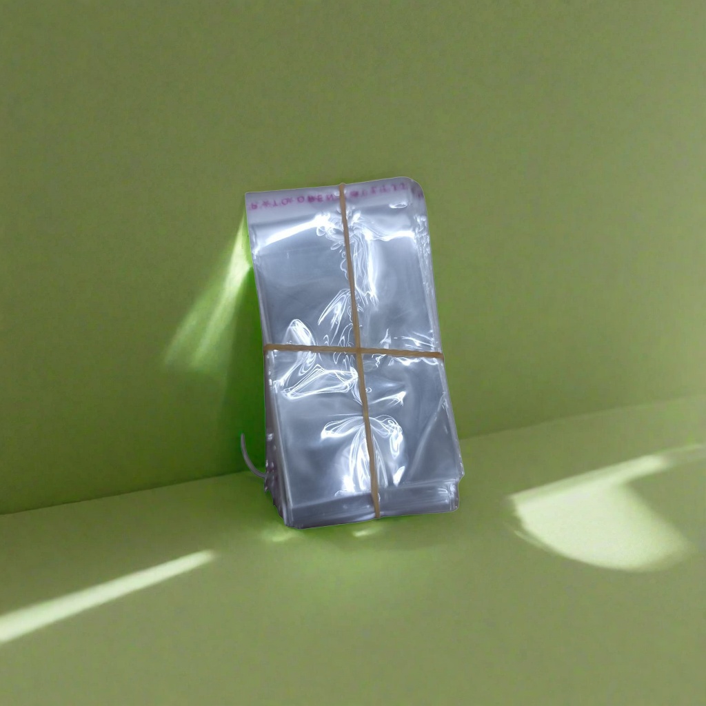 Transparent plastic bags are stacked and tied with rubber bands to prevent scattering. They are convenient for home kitchen storage details Picture