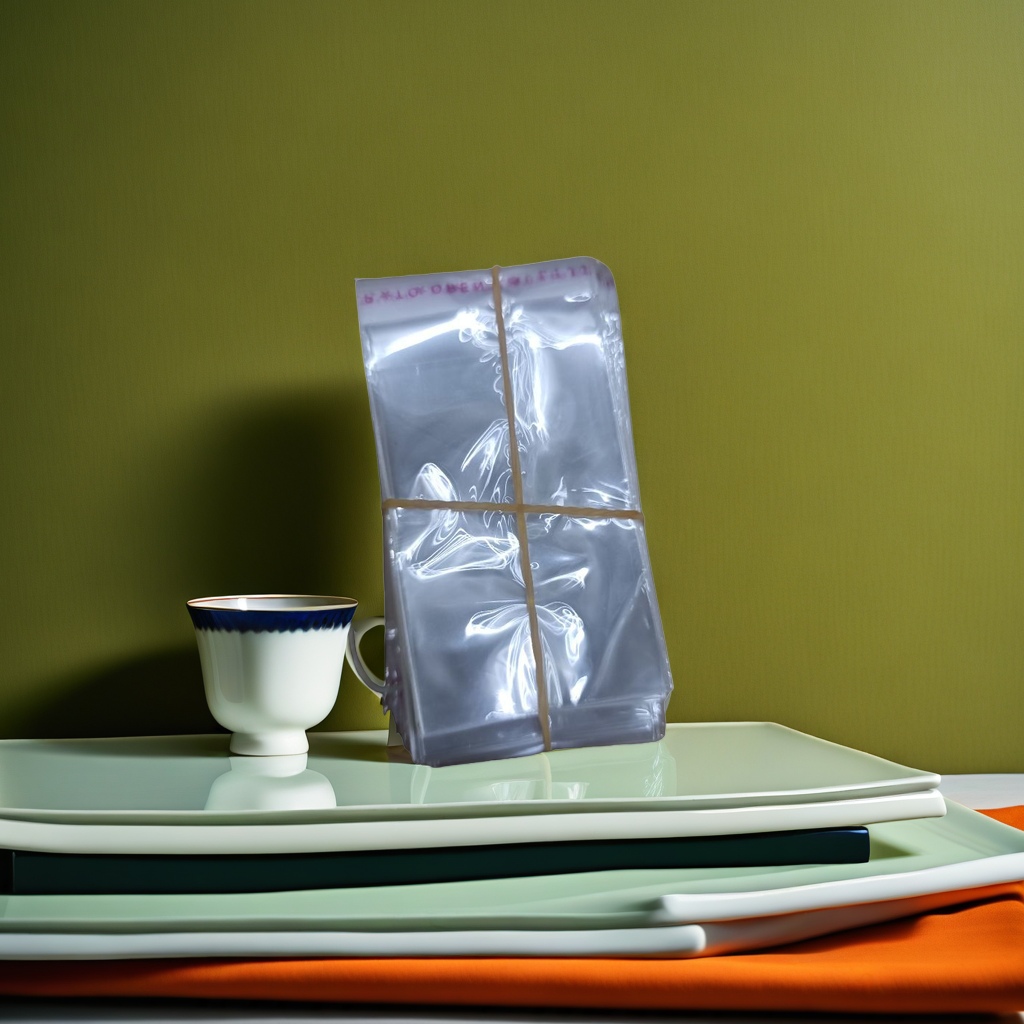 Transparent plastic bags are stacked and tied with yellow rubber bands for food-grade thickened leak-proof storage details Picture
