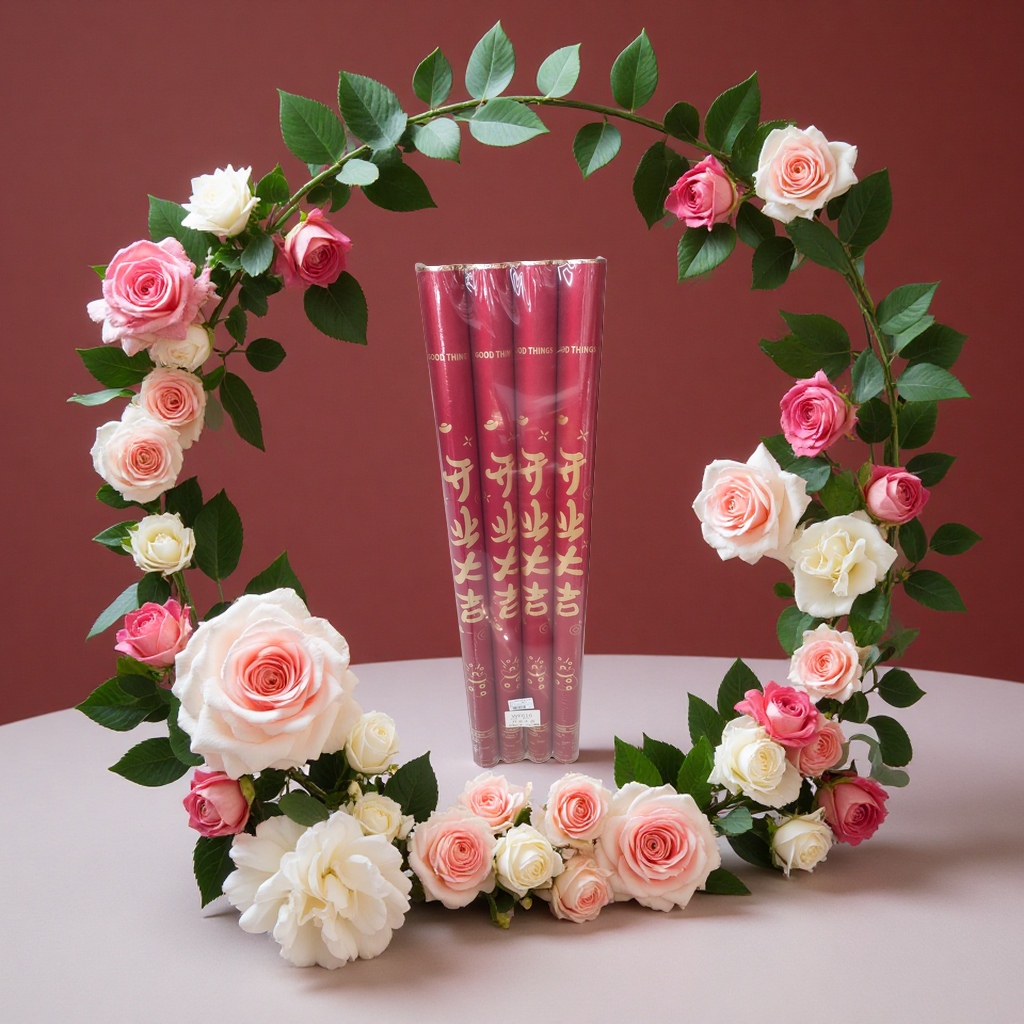 Red opening ceremony firecrackers, thickened paper tubes, eco-friendly celebration fireworks, opening and welcoming, suitable for both indoor and outdoor use Specification image