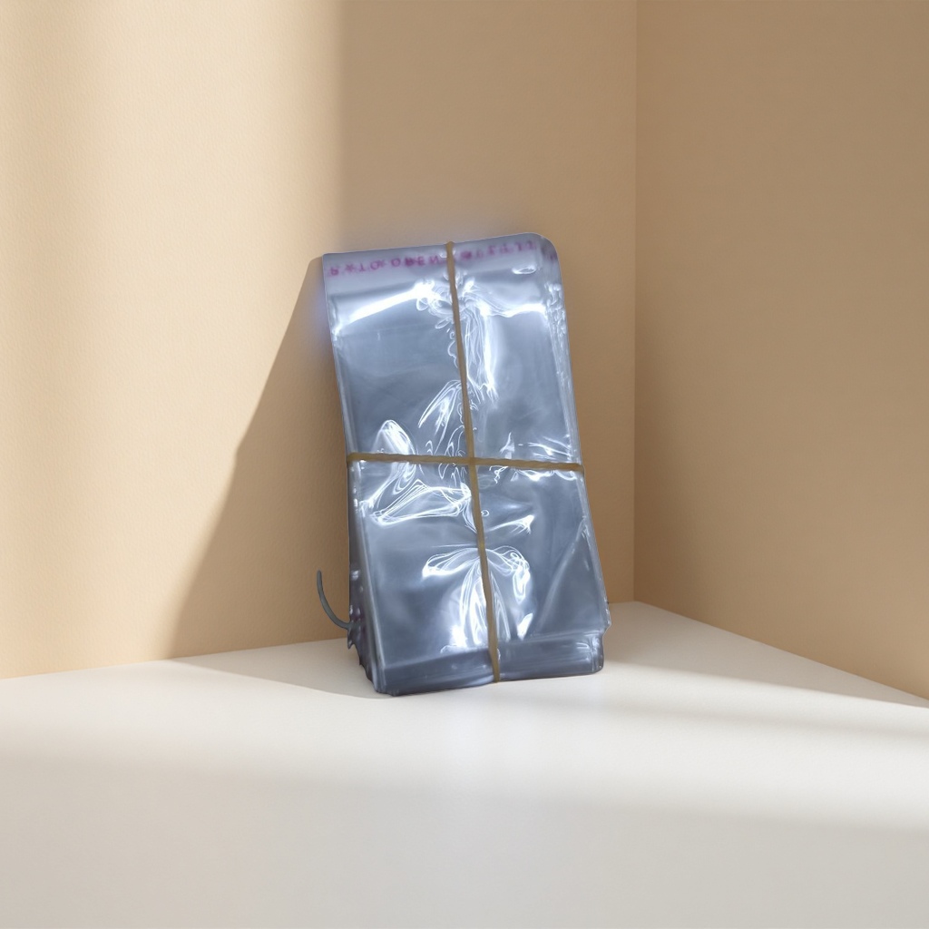 Transparent plastic bag stacked storage bag with rubber band binding, household kitchen organizing bag Specification image
