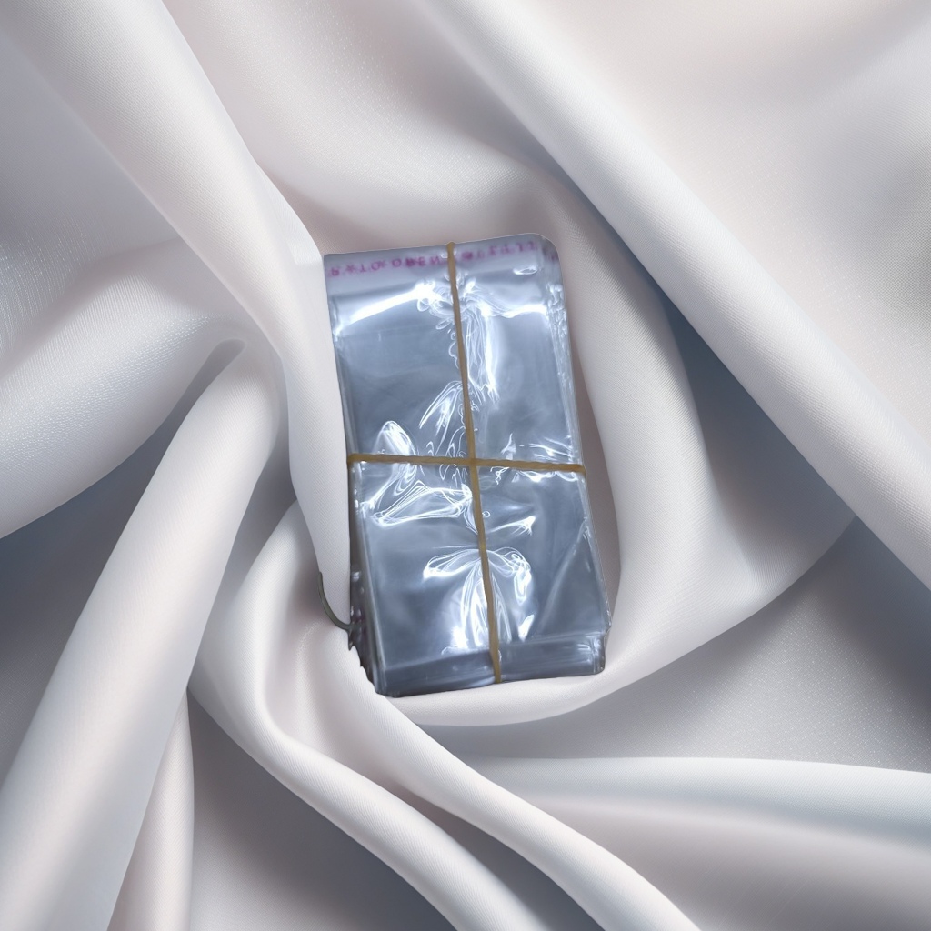 透明塑料袋堆叠，用橡皮筋捆绑产品图