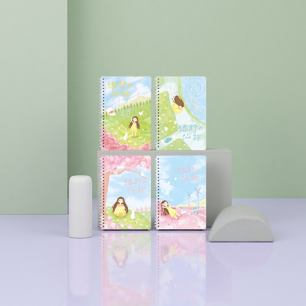彩色插画线圈本 A5横线内页 120页加厚纸张 学生办公笔记本