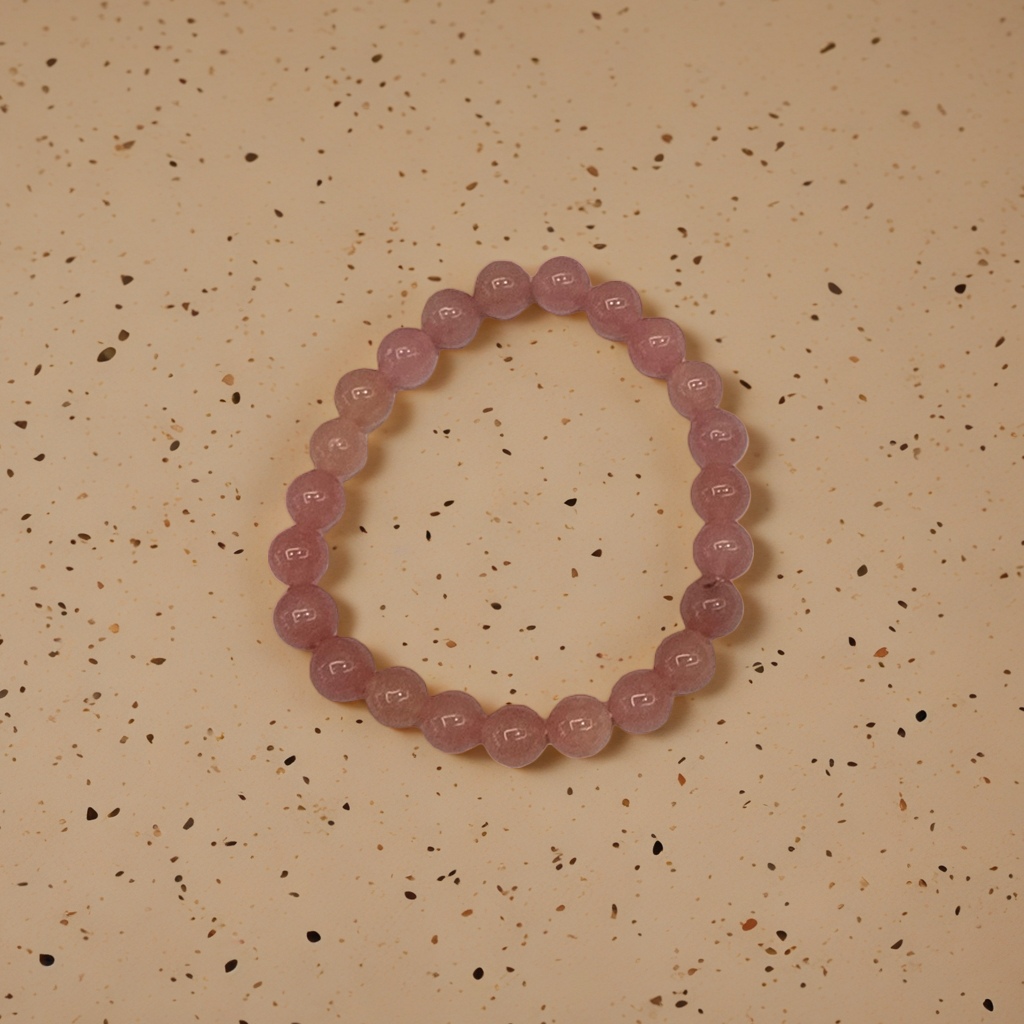 Pink beaded bracelet for women is a simple, fashionable and versatile accessory details Picture