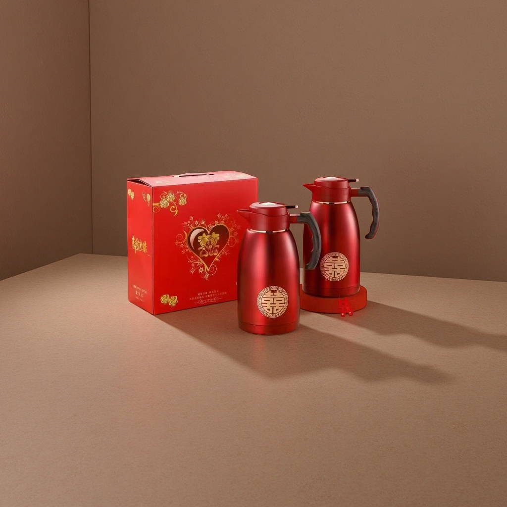 Red Double Happiness thermos Flask 1.5L household stainless steel vacuum thermos flask Thermos Application Scenario